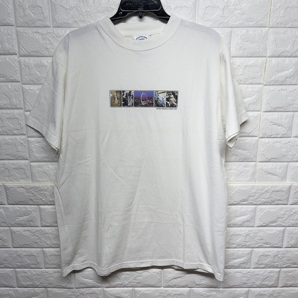 Vintage 1999 British Airways London Eye Destination T Shirt Men Large Preowned